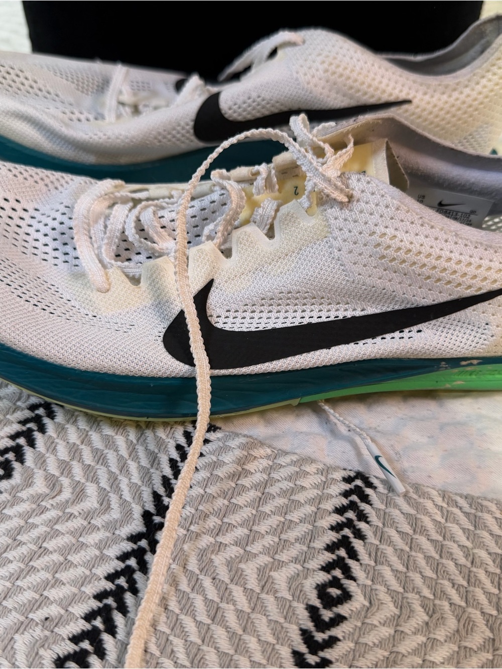Zoom Women’s Athletic Shoes - White with Black and Teal Accents